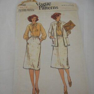 Vintage Vogue skirt Jacket cut sewing pattern 7048